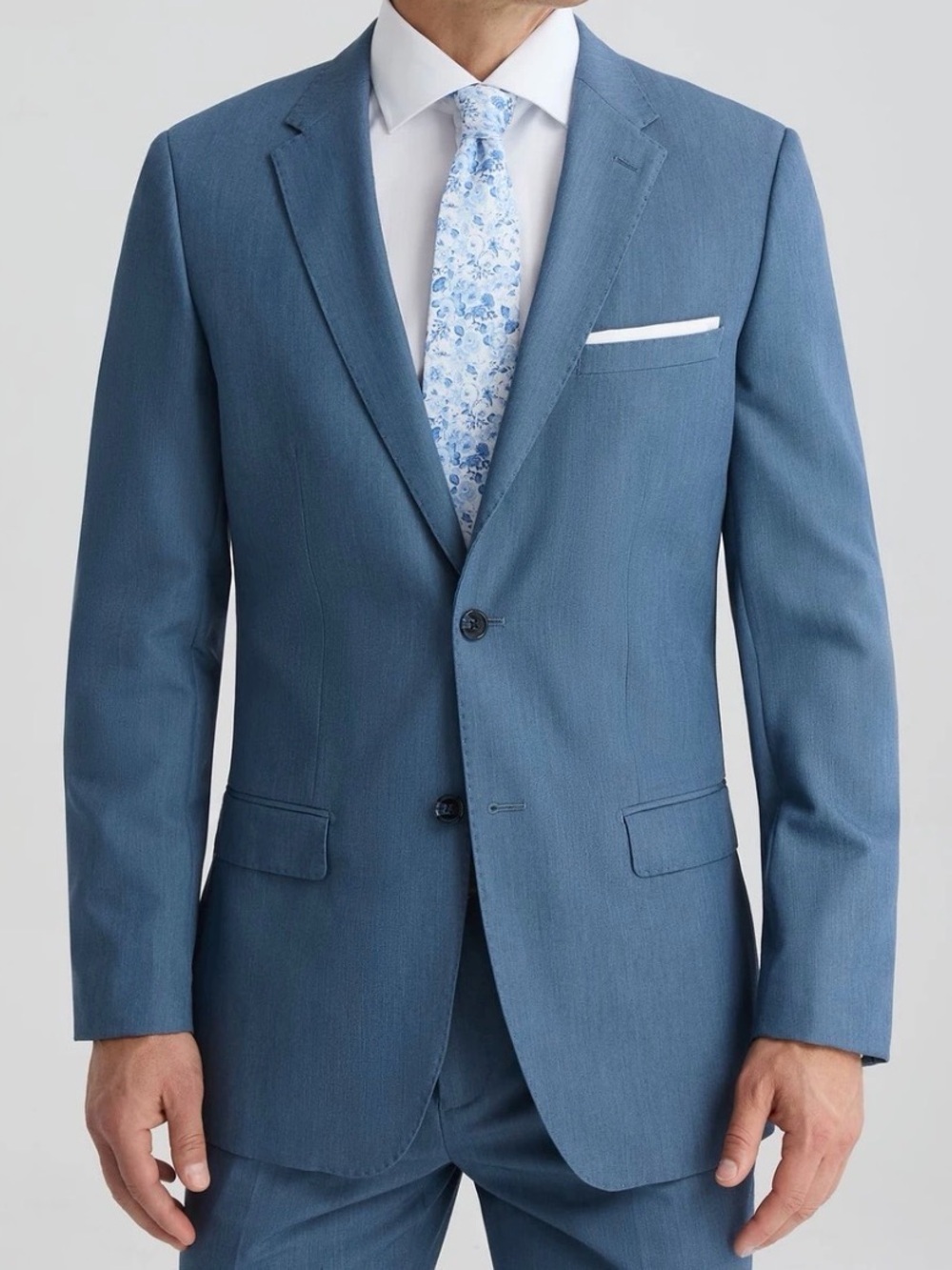 NWT The Suit Shop / The Groomsmen Modern Light Blue Men's Suit Jacket